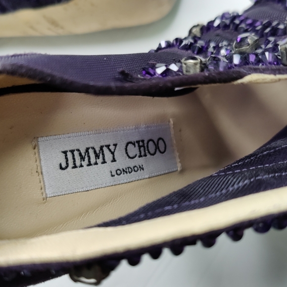 Jimmy Choo Crystal Purple Suede mesh heels - Picture 8 of 16